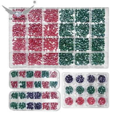 China Luxury Nail C&Y Christmas 2021 Products Nail Art Rhinestones Box Red Green Mocha Glass Christmas Decorations for sale