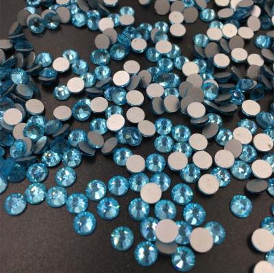 China C&Y Bule Nali Art Non Hotfix Silver Foiled Flatback C&Y Bule Nali Art Blue Green Glitter Back Rhinestone For Crafts for sale