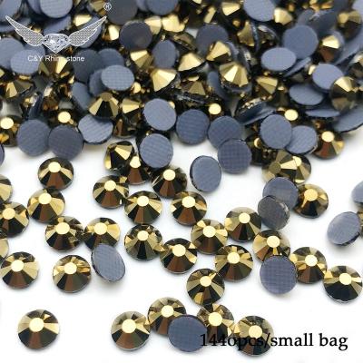 China Flatback C&Y Gold Ore SS3-SS20 Hotfix Color Crystal For Wedding Dress Hot Fix Stone Rhinestones for sale