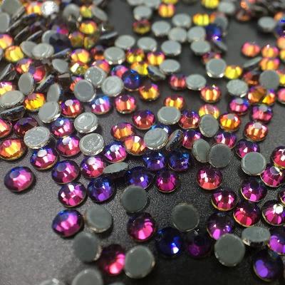 China Wholesale Flatback Brilliant Stone Hotfix Blue Flame Stones Crystal For Clothing Beads Faux Stone for sale