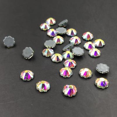 China Super Quality Eight-sheet Plum Flowers Shape Design Glass Shine Crystal Hotfix Rhinestone Flatback Supplier C&Y for sale