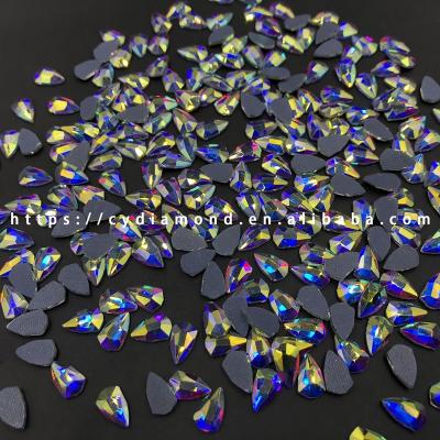 China Flatback Round 40Mm Shield Shape Flatback Mirror Anomaly Rhinestones for sale