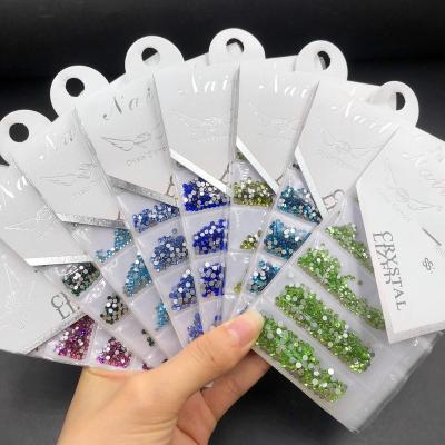 China Wholesale C&Y Nail Art Crystal Nails 3d Decorative Stones 1440Pcs Glass Crystal Rhinestones Flat Back for sale