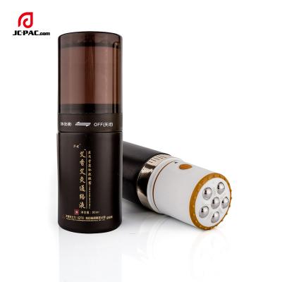 China 80ml Cosmetic Body Massage Cream Plastic Bottle With Roller Steel Electric Vibrating Applicator for sale