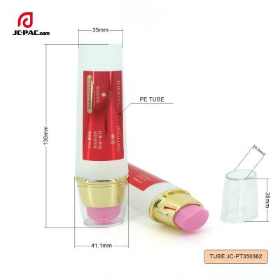 China Oval Matte Finish Face Cream Tube PE Base BB/CC Sunscreen Tube Customized Skin Care Cream Cosmetic Plastic Airless Pump Packaging for sale