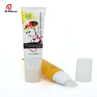 China Cosmetic Cosmetic Pink Plastic Tube With Silicone Brush Head For Skin Care Moisturizing Cream Package for sale