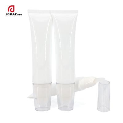 China 50ml Empty Oval Cosmetic Empty Packaging Cosmetic Tube With Silicone Applicator Header for sale