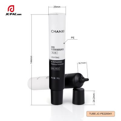 China Hair Conditioner Diameter 25mm Round Tube Cosmetic Packaging With Flip Top Cap, Clear Tube for sale