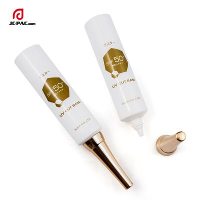 China 15g 20g 25g Cosmetic Plastic Cosmetic Container With Long Spout Neck Ttube For Cosmetic Containers For Eye Gel Shampoo Sample Tube for sale