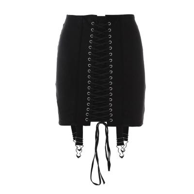 China Plus Size Summer Woman Wholesale Skirt Hole Ties Waist Pocket Hip Skirt for sale