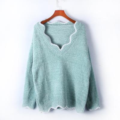 China New Women's V-Neck Multicolor Knitted Winter Cute Sweaters QUICK DRY Casual Cute Pullover Sweater On Sale for sale