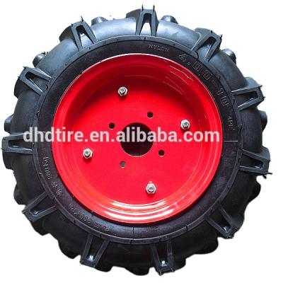 China Rotary Cultivator 4.00-10 Agricultural Tractor Tire And Inner Tube With Iron Rim Wheel for sale