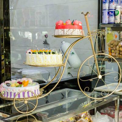 China Multi layer cake stand bicycle three layer iron cake stand European style wedding dessert table decoration viable cake stand for sale