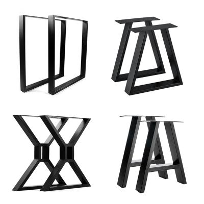 China Firm Furniture Legs Black Table Legs X Cast Iron Coffee Dining Table Base Wrought Iron Metal Steel Legs For Table for sale