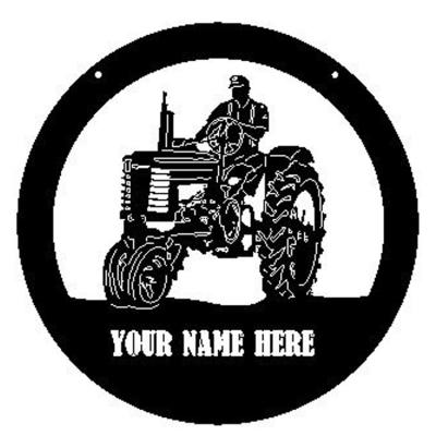 China High Quality Customized Europe Farm Sign Metal Black Tractor Sign Metal Sign for sale