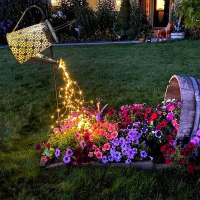 China Creative New Arrival Eco-friendly Art Solar LED Kettle Lamp Water Box Pot Lights Tree Hanging Decorative Yard for sale