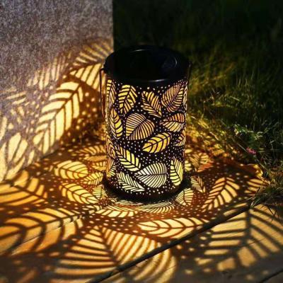 China Eco-Friendly Solar Lantern Shade Hanging Leaf Cavity Lamp Garden Night Lights Landscape Lamp Decor Outdoor Lighting Waterproof Night Lights for sale