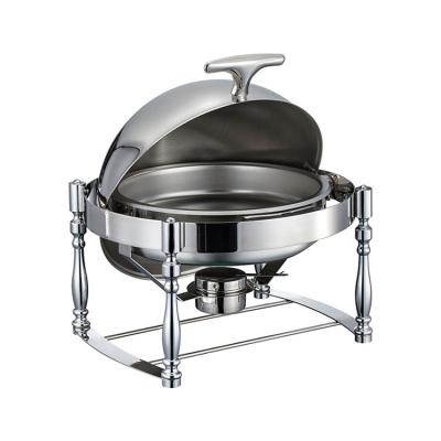 China 201 Stainless Steel Cylinder Desktop Restaurant Banquet Beetle Buffet Food Warmer Equipment Sales Chafing Dish for sale