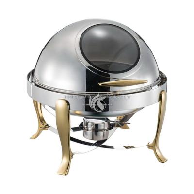 China Restaurant Mirror Polish Stainless Steel Chafing Dish Food Warmer For Banquet for sale