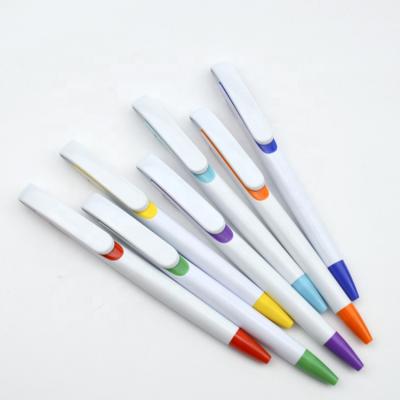 China OEM Printing New Arrival Promotional Plastic Ball Pen With Clip Logo Customized for sale