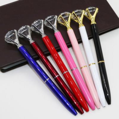 China Promotional Custom Logo Pen Multi Color Mounted Gold Promotion Marquee Diamond Metal Crystal Ball Pen For Gift for sale