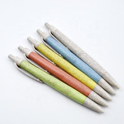 China Promotional Pen Popular Selling Eco Material Wheat Straw Mini Hotel Ballpoint Pen Promotional Pen For Recycle Pen for sale