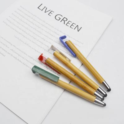 China Promotional Bamboo Pen Eco Friendly Promotional Bamboo Ballpoint Pen With Movable Holder Gift Bamboo Pen for sale