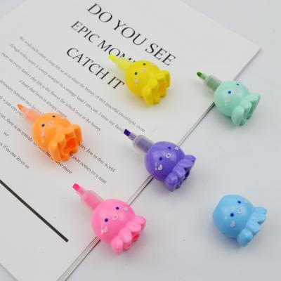 China Promotional Markers & Highlighter Bars Supplies Rate Cute Shape Mini Kids Fun Highlighter Pen Multicolor Set Package for sale