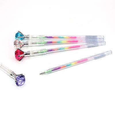 China Glitter Stationery Wholesale Creative Fancy Diamond Gel Plastic Multicolor Pen Large For School Children for sale