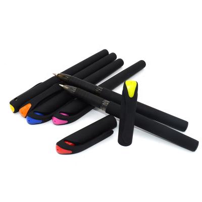 China Large normal clip plastic gel pen rubberized soft matte business promotion and advertising gel ink pens for sale