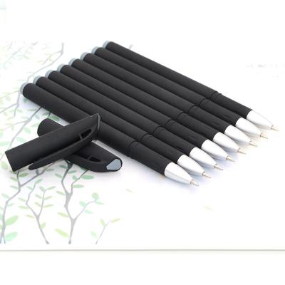 China Low price free samples normal black soft rubber custom color QR code printed gel pen for sale