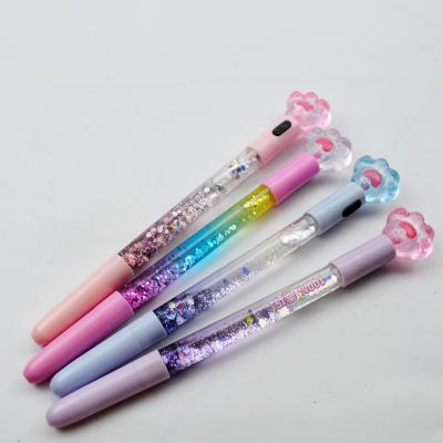 China Logo Customized Light Refill 1.0MM Normal Gel Single Led Black Ink Pen New Style Cute Plastic for sale