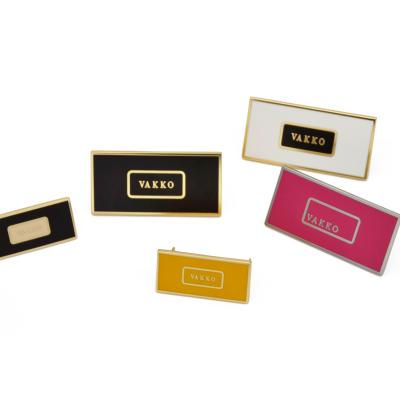 China Durable Good Price Customized Size Light Gold Zinc Alloy Metal Enamel Handbag Logo Label Tag For Bag Accessories for sale