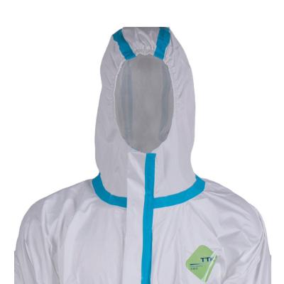 China Tetra Fluoroethylene+18%Knit 55%Polyester+27%Poly Medical Protective Suit, Manufacturer Disposable Isolation Clothing for sale