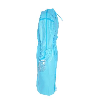 China Fluid Resistant Non Surgical PP+Barrier Coating Membrane PP Splash Protective Clothing Isolation Gown for sale