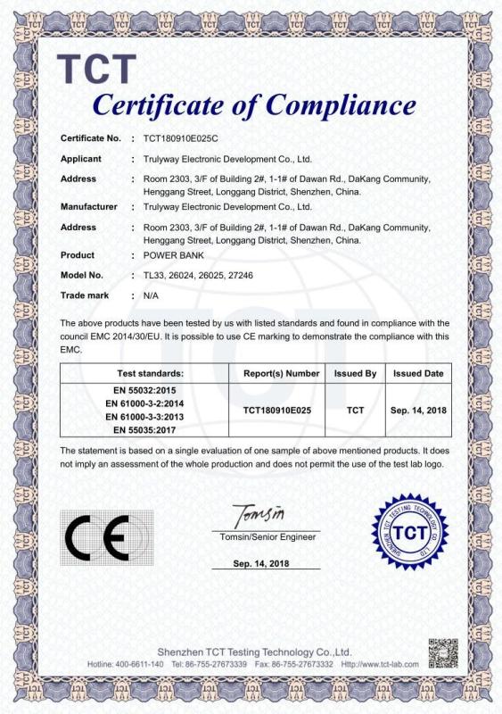 CE - Trulyway Electronic Development Co., Ltd.