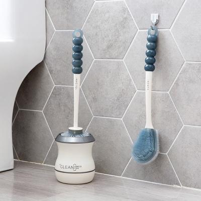 China Sustainable Long Handle Household With Durable Fashionable Round Holder TPR Toilet Cleaning Brush for sale