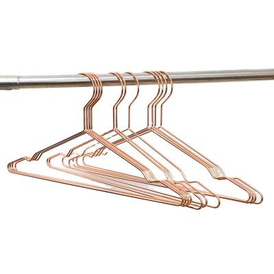 China Rose Gold Household Clothes Rack Viable Drying Wet Dry Coat Metal Rack Hanger with Hook for sale