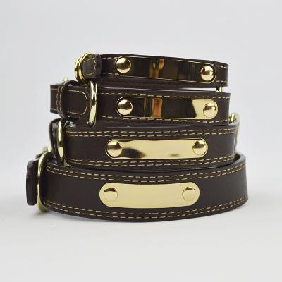 China Amazon DETACHED Wholesale Custom Leather Dog Collars For Pets for sale