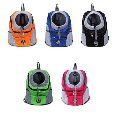 China Portable Travel Mesh Backpack For Pets Viable Outdoor Shoulder Carrier Dog Front Bag New Out Double for sale