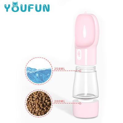 China Outdoor Multi Function Automatic Dog Food and Water Pet Bottle Feeder Portable Easy Grip 2 in 1 Smart Fit Feeder for Pets for sale