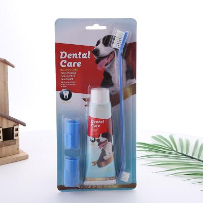 China New Sustainable Pet from Amazon Supplies Three-Piece Oral Care Toothpaste Set for Dogs and Cats for sale