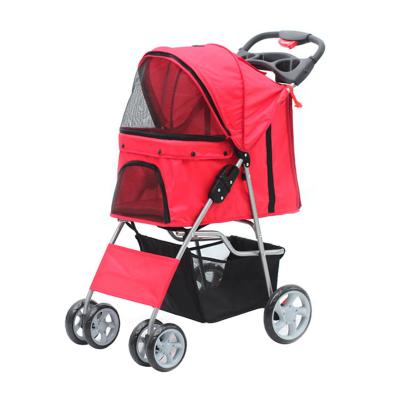 China Durable High Quality Folding Quad Bike Easy Walk Travel Carrier Cart Pet Stroller For Dogs And Small Animals for sale