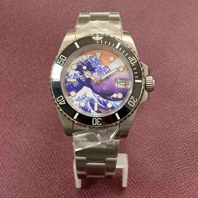 China Men Watch Luminous Kobegawa Sapphire Hands NH35 Movement 40mm 316L Stainless Steel Case Automatic Japanese Ceramic Bezel Strap for sale