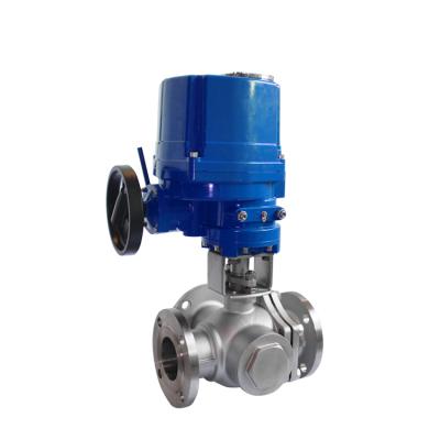 China General COVNA Motorized Ball Valve 220v AC 3 Way Explosion Proof Flange Electric Actuator Ball Valve for sale