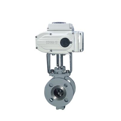 China General COVNA Motorized DN50 2 Inch 220V 230V 240V 304 Valves DN50 2 Inch Two Way Electric Cut-Out V-Type Ball Valve for sale