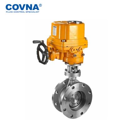 China General COVNA Motorized Explosion Proof Electric Triple Offset Valves Butterfly Valve for sale