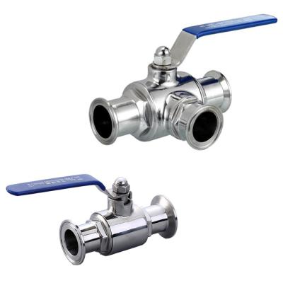 China COVNA Ball Valves General Food Grade 3 Inch 2 Way Stainless Steel Sanitary 3 Way Ball Valve for sale