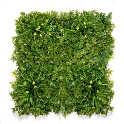 China Lorenda LLD-CHQS 1*1m Plant Wall Panels Artificial Grass Turf Decor Plastic High End Anti-UV Faux For Outdoor Indoor for sale