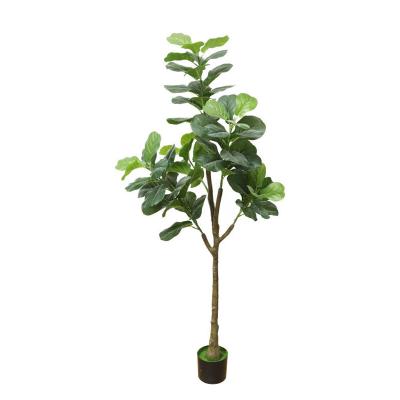 China Real Touch PQYR01 Real Looking 130 150cm Indoor Fake 180cm Green Plastic Potted Decoration Bonsai Trees Plant Artificial Ficus Lyrata Tree for sale